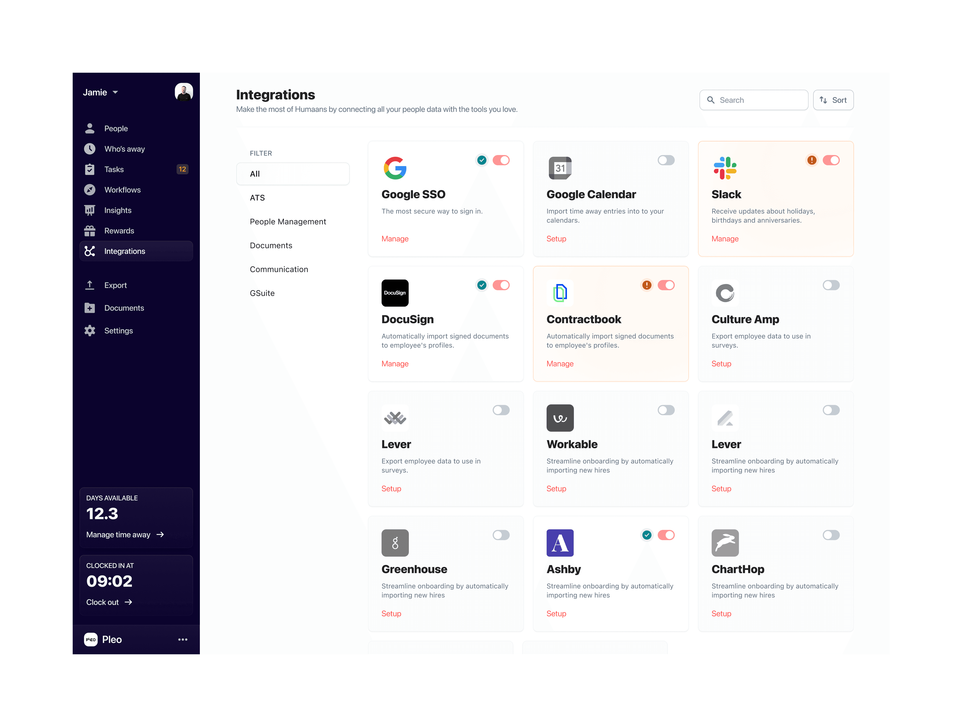 A new home fo intergrations, showing status, errors and more.